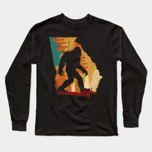 Bigfoot Retro Vintage Sasquatch Georgia Long Sleeve T-Shirt